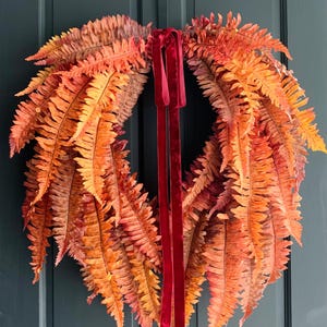 Fall Fern Wreath For Front Door, Autumn Farmhouse Wreath, Thanksgiving Front Door Decor, Thanksgiving Wreath, Fall Home Decor, Country Porch