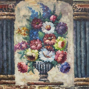 Flower Bouquet, Still Life 20&quot; x 24&quot; Oil Painting on Canvas 100% Hand Painted  *Unstretched*