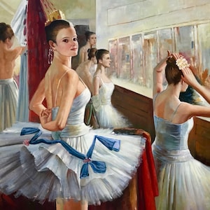 Ballerina Portrait 36&quot; x 48&quot; Oil Painting on Canvas 100% Hand Painted  *Unstretched*