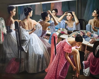 Ballerina Portrait 36" x 48" Oil Painting on Canvas 100% Hand Painted  *Unstretched*