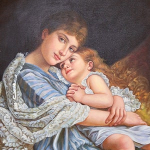 A Tender Embrace Emile Munier REPRODUCTION 20&quot; x 24&quot; Oil Painting on Canvas 100% Hand Painted  *Stretched*