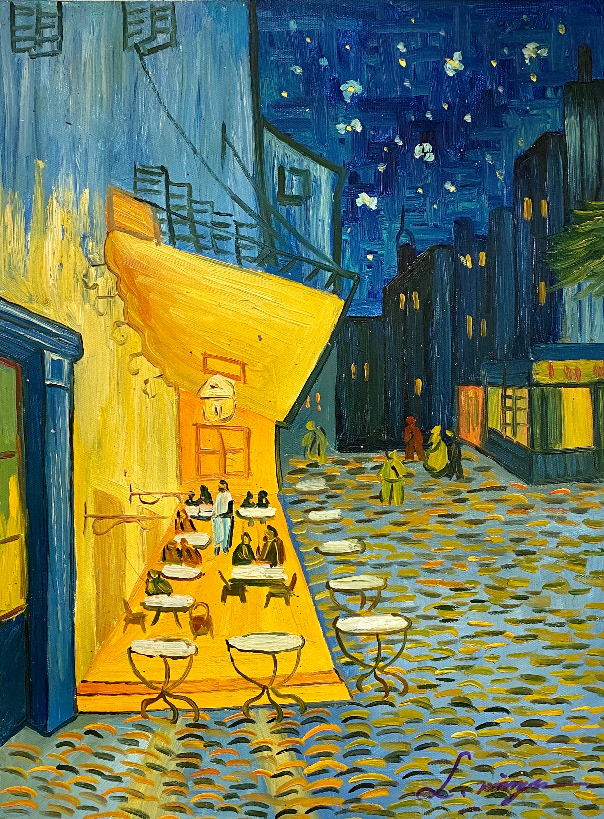Cafe Terrace at Night - Vincent Van Gogh Painting