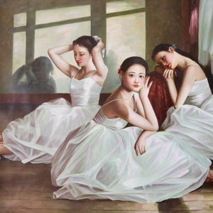 Ballerina Portrait 36&quot; x 48&quot; Oil Painting on Canvas 100% Hand Painted  *Unstretched*