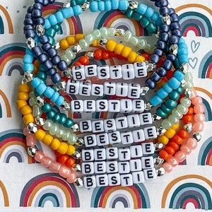 Bestie Beaded Elastic Stretch Word Bracelet | Bestie Bracelet | Friendship Bracelet | BFF | Best Friends | Gift for Friend
