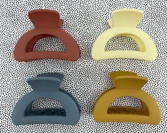 Pinza para el pelo rectangular pequeña de color bohemio / Pinza para el pelo abierta / Pinza para el pelo francesa / Mate / Perfecta para cabello grueso o fino