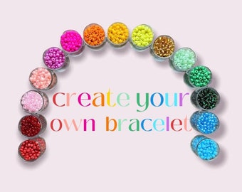 Customizable Beaded Elastic Stretch Word Bracelet | Design Your Own Bracelet | Custom Beaded Bracelet | Personalized Name Bracelet | Gift