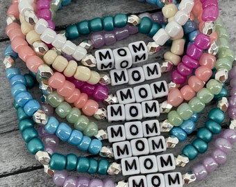 melovely Braccialetto portafortuna per future mamme, Mom-to-be, regalo per gravidanza, nascita, realizzato a mano, pietra di luna con agata, bracciale donna, regalo donne incinte