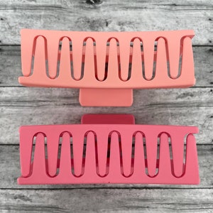 Pink Rectangular Hair Claw Clip | Open Shape Claw Clip | French Hair ...