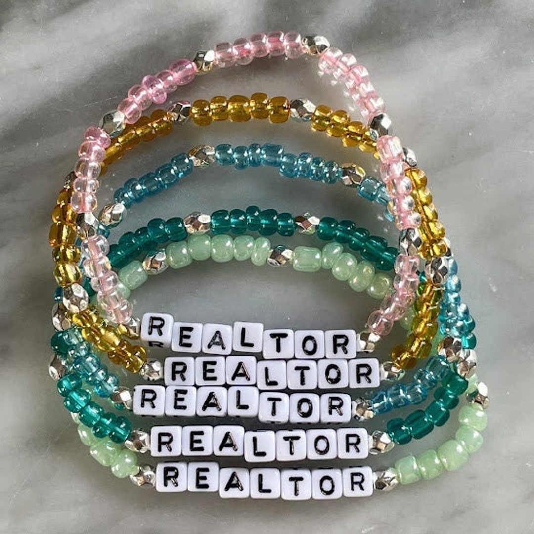 Realtor Beaded Elastic Stretch Word Bracelet Real Estate Agent