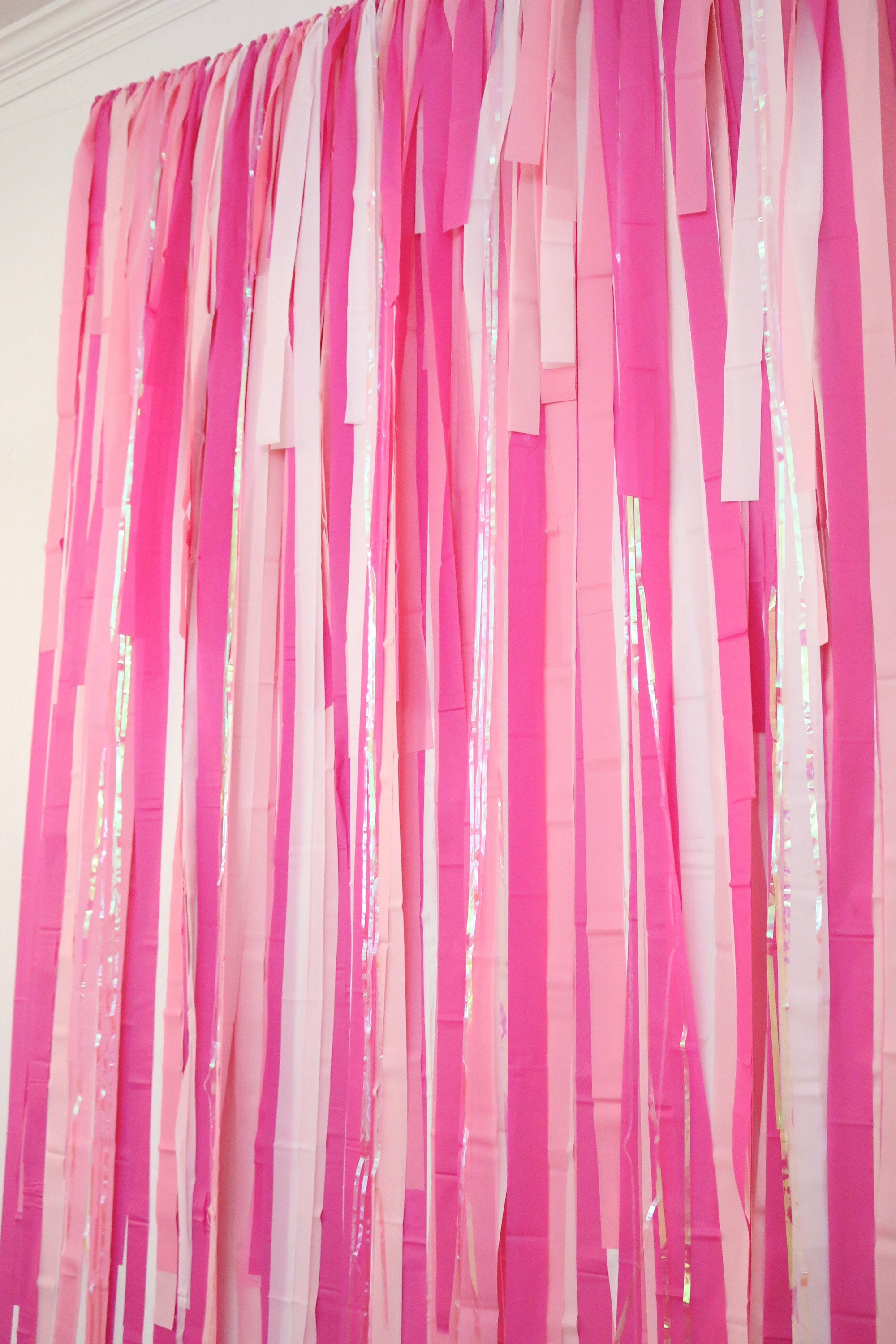 50pcs Light Pink Streamers Party Decorations Pink Christmas Streamer  Backdrop 24 Colors Fringe Backdrop for Parties Pastel Birthday Party  Streamers