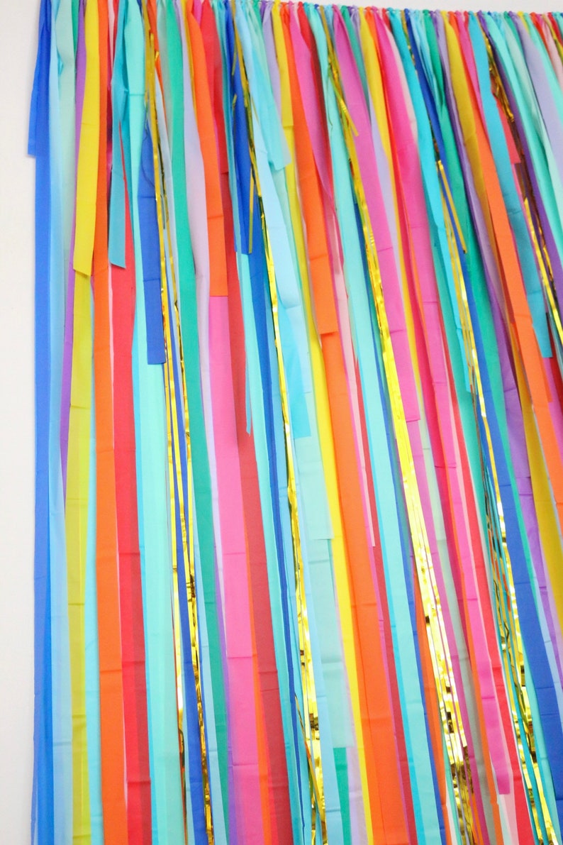 Streamer Backdrop Fringe Backdrop Rainbow Backdrop Rainbow Etsy