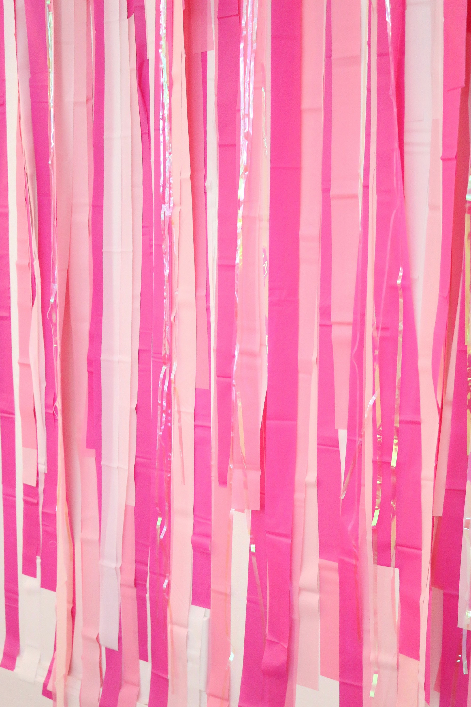 Pink Peony Streamer Fringe Backdrop Kit
