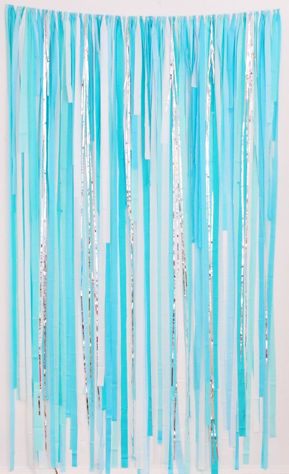 Ocena Streamer Fringe Backdrop Kit – Blue Party Decorations – Blue and  White Fringe Backdrop – Baby Shower Backdrop – how to make a fringe backdrop