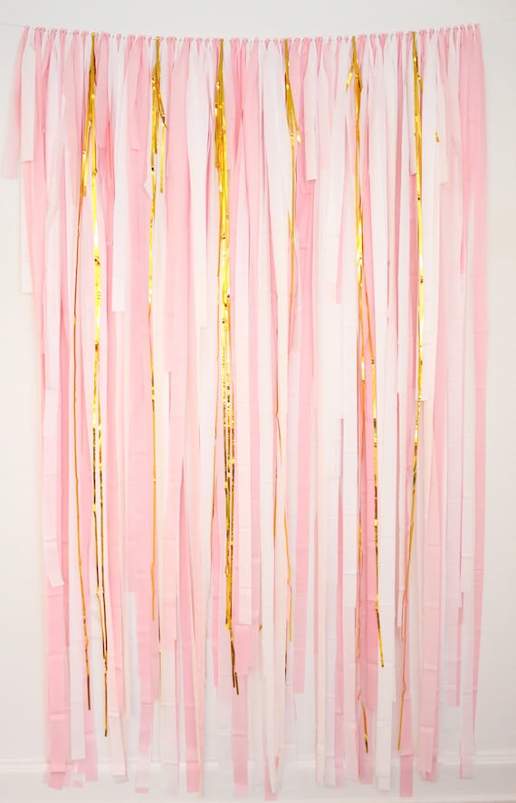 Streamer Backdrop, Bachelorette Party, Pink Wedding Ceremony Curtain,  Birthday Photobooth, Baby Shower Backround, Pink Fringe Party Backdrop 