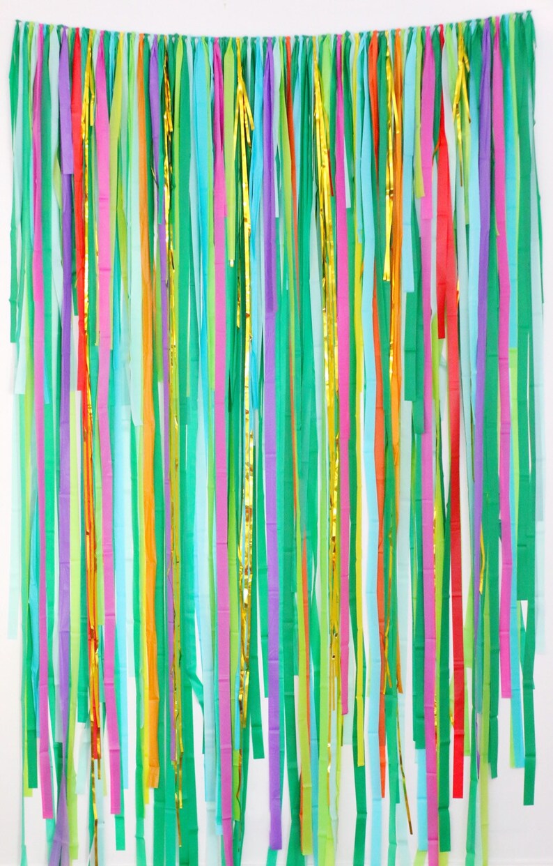 Streamer Backdrop Tropical Party Decorations Moana Birthday Hawaiian Luau Photo Booth Jungle Safari Party Fringe Backdrop Wild one