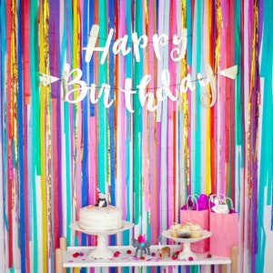 Streamer Backdrop, Fringe Backdrop, Colorful Rainbow Party Decorations, Rainbow Birthday Backdrop, Photo Booth, Bachelorette