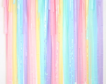 Streamer Backdrop, Fringe Backdrop, Pastel Party Decor, Pastel Rainbow  Decoration, Ice Cream Party, Unicorn Party Decoration, Sprinkle Party 