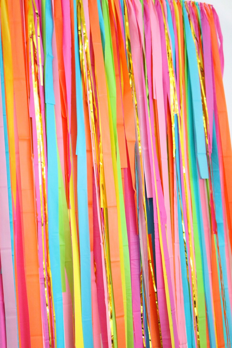 Streamer Backdrop Fringe Backdrop Colorful Backdrop Etsy