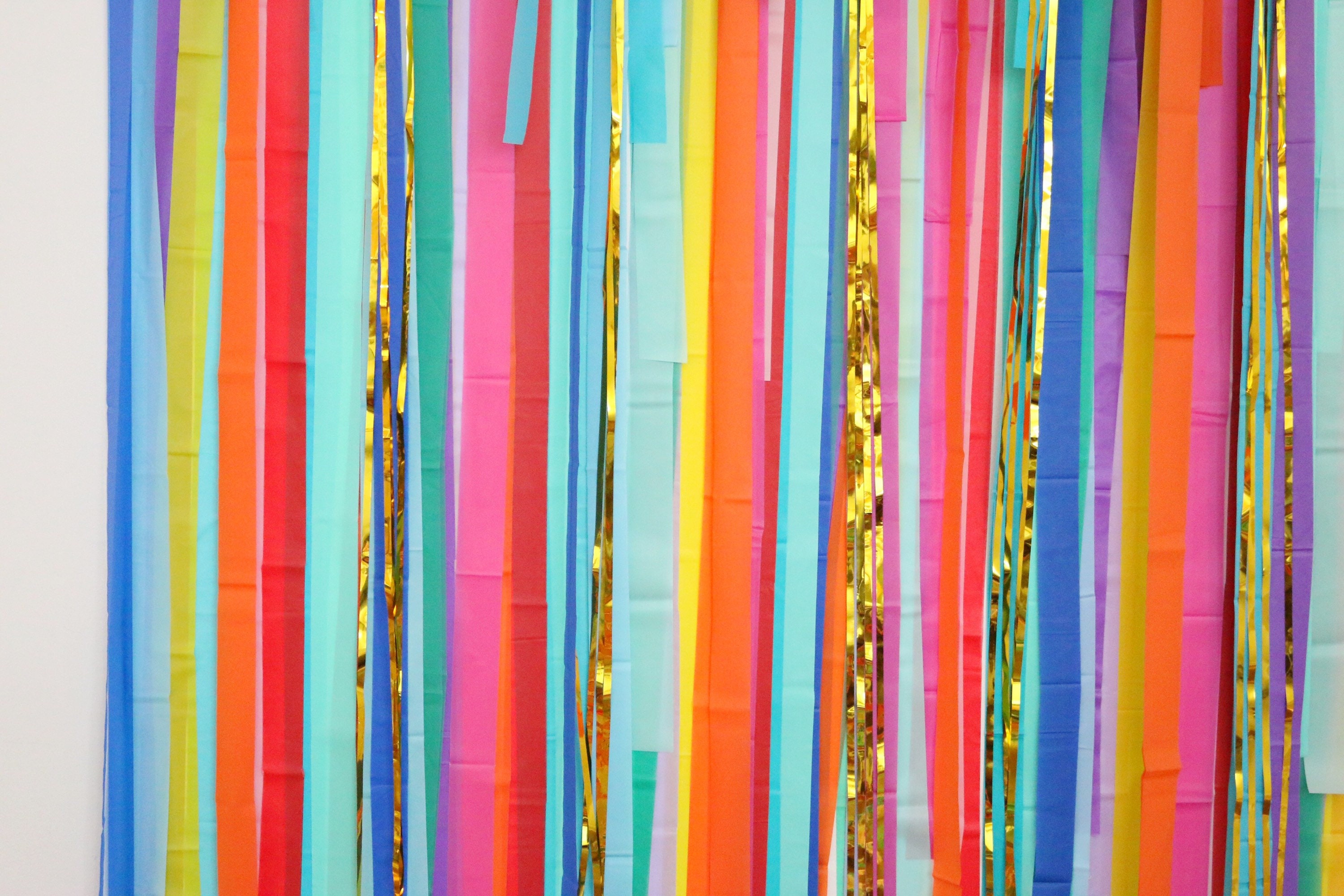 Rainbow Twisty Fringe Backdrop