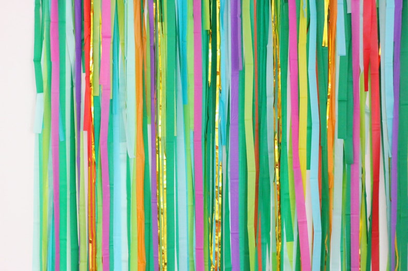 Streamer Backdrop Tropical Party Decorations Moana Birthday Hawaiian Luau Photo Booth Jungle Safari Party Fringe Backdrop Wild one
