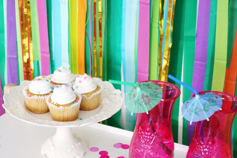 Streamer Backdrop Tropical Party Decorations Moana Birthday Hawaiian Luau Photo Booth Jungle Safari Party Fringe Backdrop Wild one