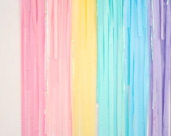 Pastel Rainbow Party, Pastel Rainbow, Birthday Party, Rainbow Party Decor, Streamer Backdrop, Fringe Backdrop, Photo Backdrop, Baby Shower