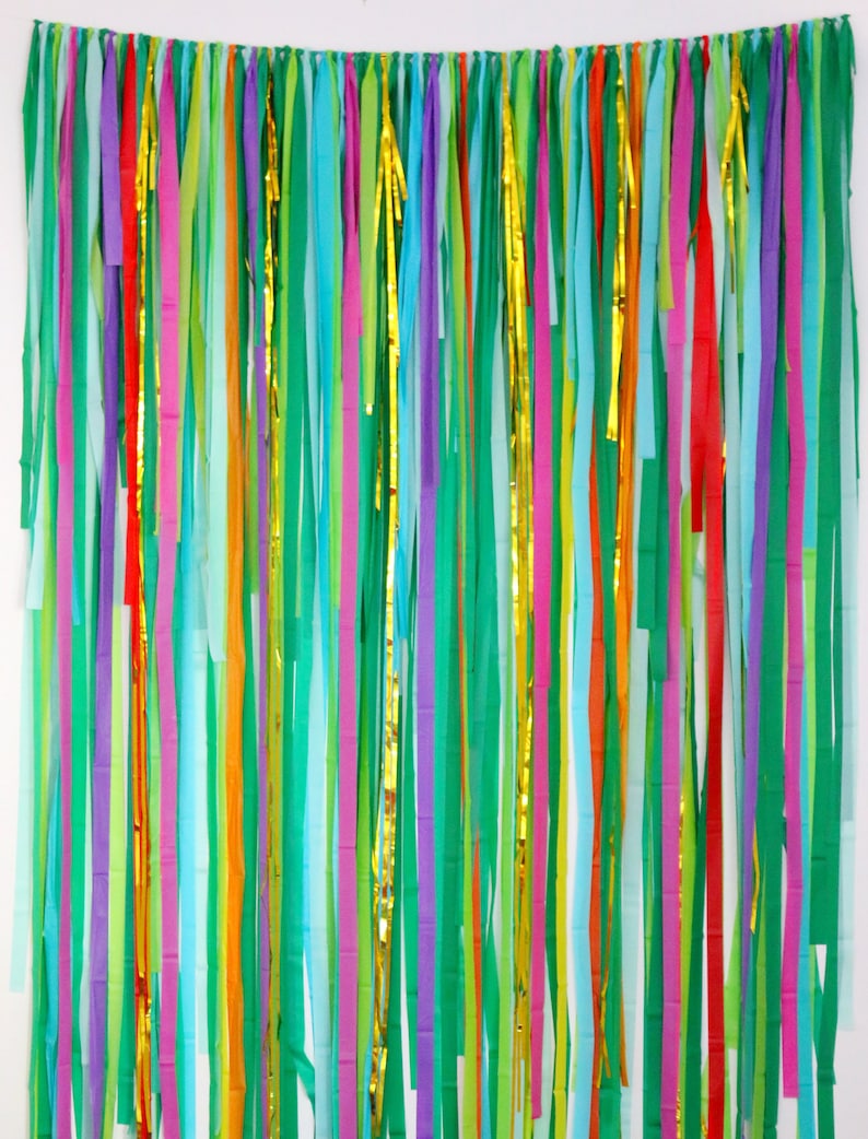 Streamer Backdrop Tropical Party Decorations Moana Birthday Hawaiian Luau Photo Booth Jungle Safari Party Fringe Backdrop Wild one