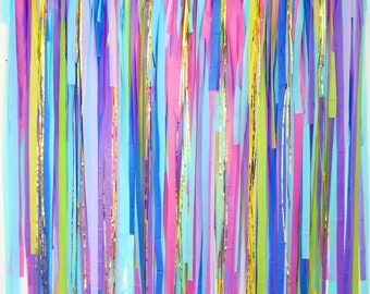 Streamer Backdrop, Fringe Backdrop, Colorful Wedding, Birthday Party, Bachelorette, Boho Party Decorations, Fiesta, Final Fiesta