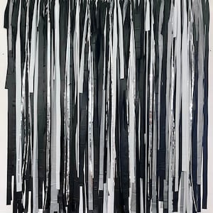 Tuxedo Streamer Fringe Backdrop Kit – Black and White Party Decorations –  Black and White Fringe Backdrop – Black and White Party Backdrop – How to  make a fringe backdrop