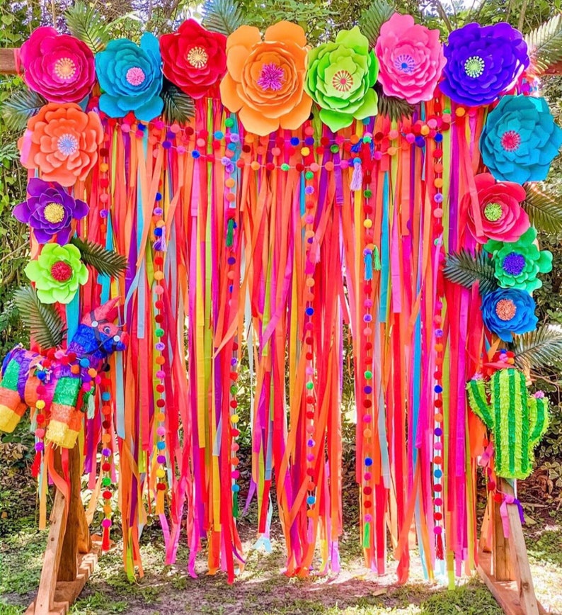 Fiesta Backdrop, Fiesta Decorations, Streamer Backdrop, Fringe Backdrop, Fiesta Party Decorations, Fiesta Bachelorette, Cinco de Mayo, Final image 2