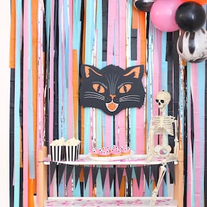 Halloween Backdrop, Pastel Halloween, Streamer Backdrop, Fringe Backdrop, Pink Halloween Party Decorations, Photo Booth, Cute Halloween