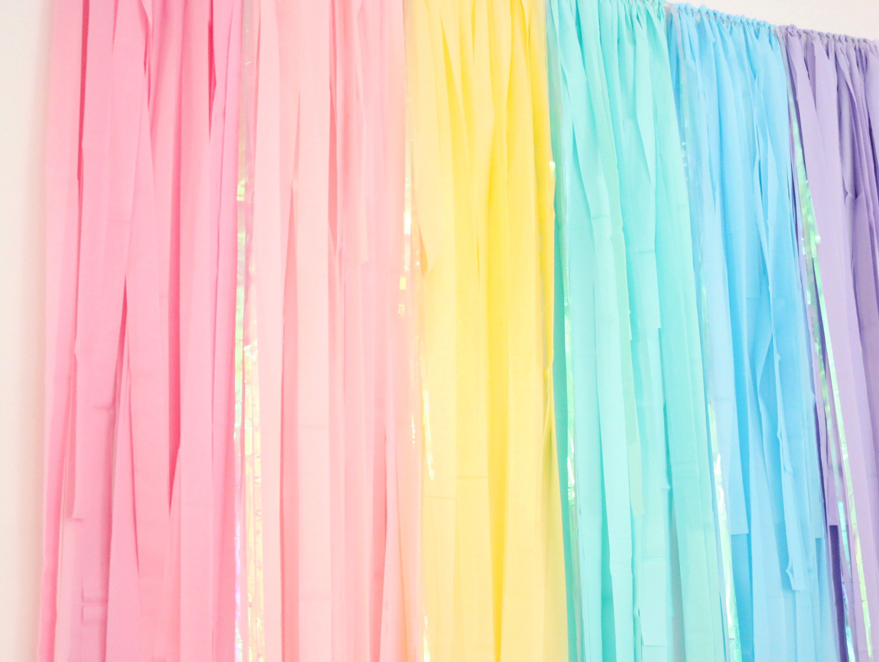 Streamer Backdrop, Fringe Backdrop, Pastel Party Decor, Pastel Rainbow  Decoration, Ice Cream Party, Unicorn Party Decoration, Sprinkle Party 