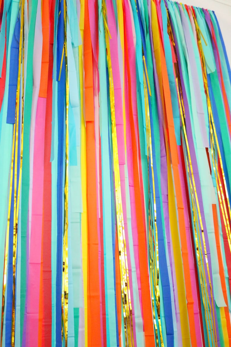 Streamer Backdrop Fringe Backdrop Rainbow Backdrop Rainbow Etsy