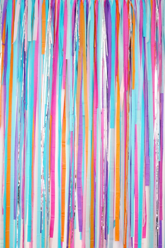 Streamer Backdrop, Fringe Backdrop, Blue and Green Party, Birthday Party  Decorations, Dinosaur Party, Tropical Party, Boy Birthday 1st 