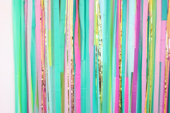 Streamer Backdrop, Fringe Backdrop, Blue and Green Party, Birthday Party  Decorations, Dinosaur Party, Tropical Party, Boy Birthday 1st 