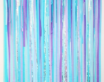 Streamer Backdrop, Fringe Backdrop, Mermaid Party Decorations, Frozen Party, Mermaid Birthday, Under the Sea, Unicorn Decorations