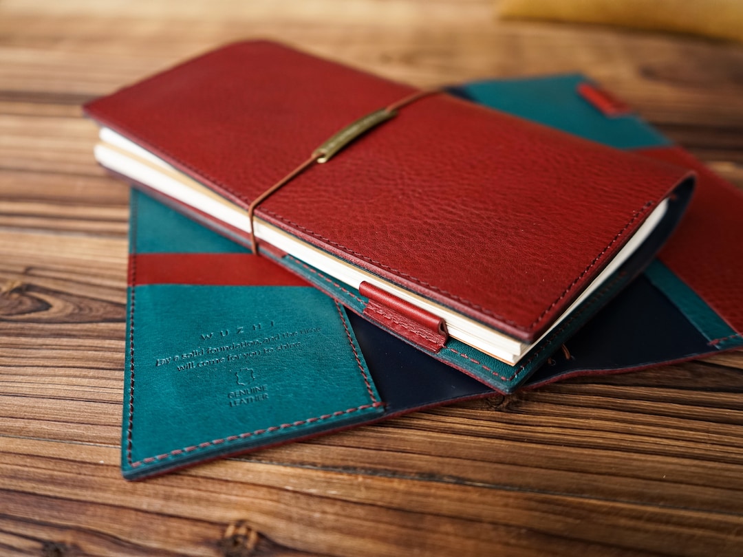 Full Grain Leather Notebook Travel Notebook Cover Minerva Box Leather