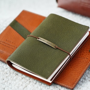 Volnerf lederen dagboek, Travel Notebook Cover, Passport Case, Minerva Box Leather, Journal Cover, Hervulbare Journal Binder