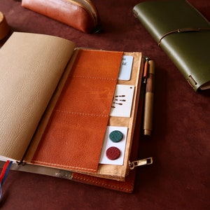 Travelers Notebook insert pocket, DuPont paper Zipper Pouch , leather Card Holder A5, Standard, Portable , TN accessories