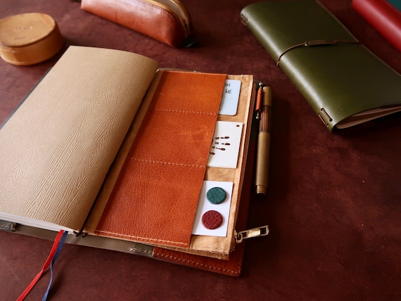 Travelers Notebook Insert Pocket, Dupont Paper Zipper Pouch , Leather Card  Holder A5, Standard, Portable , TN Accessories 