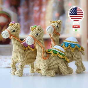 Modello Amigurumi cammello all'uncinetto – Schema scritto passo passo facile – Figurina cammello fai da te (download digitale)