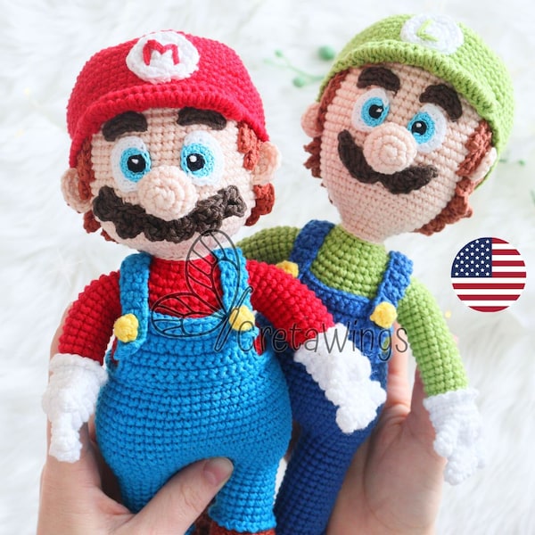 Amigurumis Mario Bros & Luigi Amigurumis Pattern (téléchargement numérique)