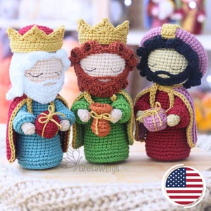 Nativity Three Wise Men Crochet Pattern Amigurumi by GretaWings (digital download)