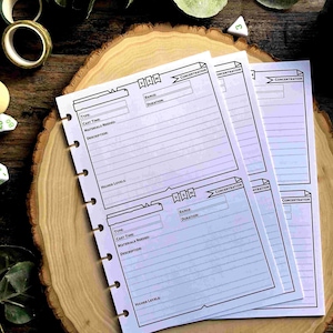 D & D 5e Zauberkarten, Fähigkeiten | Notizbücher in Spieler Größe