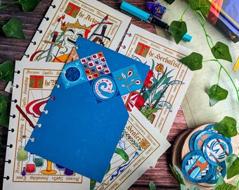 Blue Vintage Discbound Notebook Cover