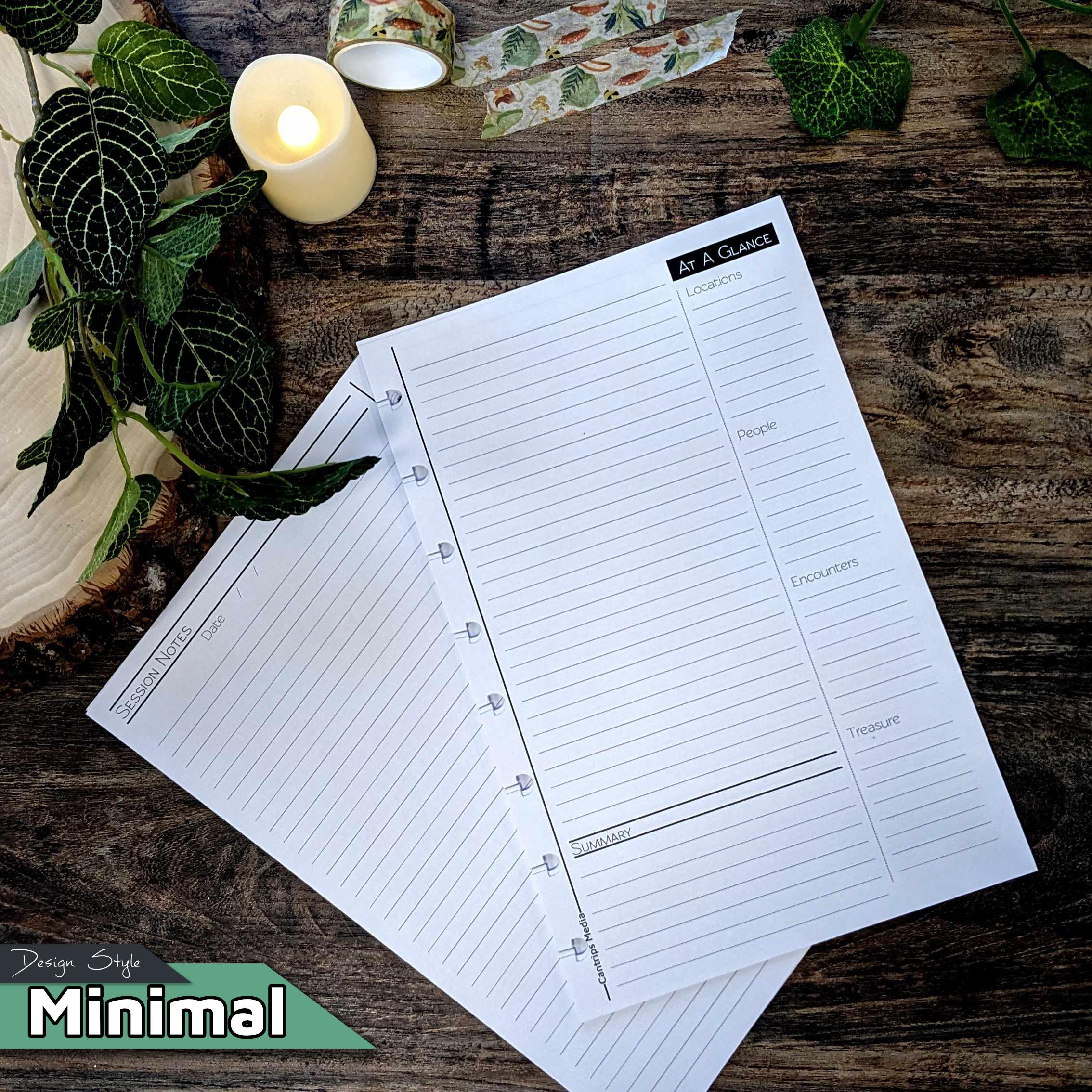 Session Notes Page Pack Refills for Player & Gamemaster Notebooks - Etsy