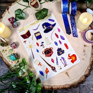 Crystal Magic Stickers: Waterproof Wizard D&D TTRPG Stickers