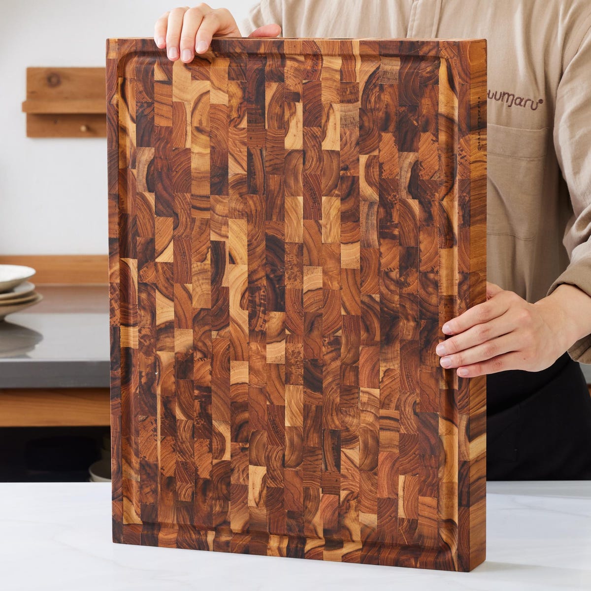 SHUMARU Bali Teak End-grain Butcher Block Cutting Board