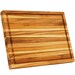 XXX-Large Teak Wood Cutting Board with Juice Groove - High Quality Tropical A+ Teak Wood Carving Board, 24 x 18 x 1.5 Inches with Hang Grips 