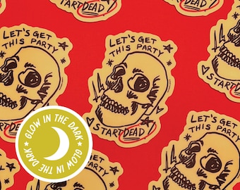 Party Skeleton Glow in the Dark Sticker